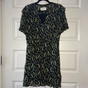 Ba&sh short printed black dress.